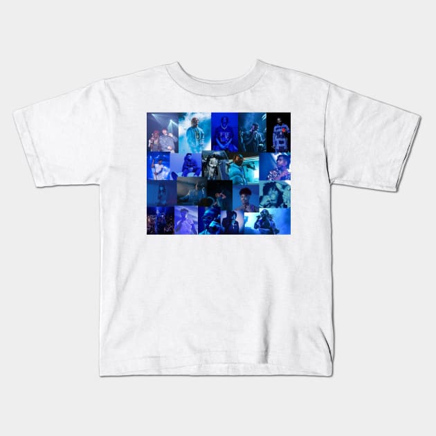 blue rap collage Kids T-Shirt by morgananjos